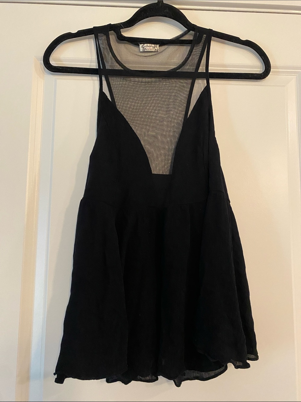 Free People Mesh Peplum Top